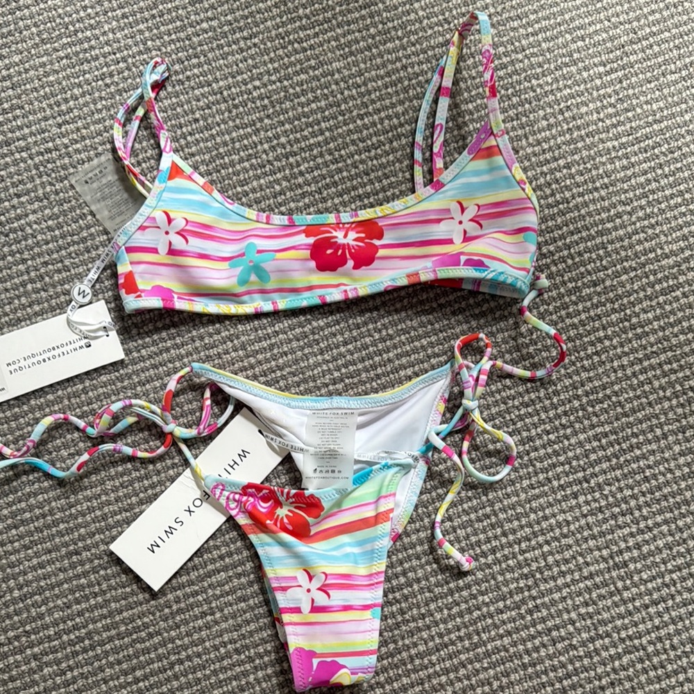White Fox Boutique Multicolor Floral Bikini